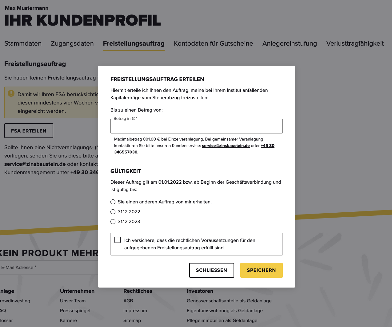 Versteuerung Ab sofort sind Freistellungsaufträge einreichbar